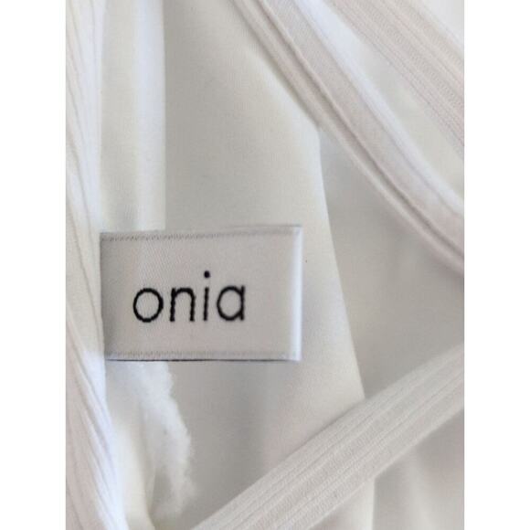 Onia Demi One-Shoulder Bikini Top White Ribbed Strappy Beach Coastal Estimated S - Picture 8 of 11